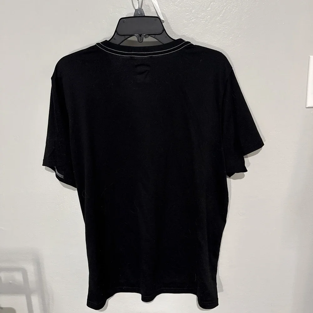 The North Face Mens Black Crew Neck T-Shirt Half Dome Logo Vaporwick Size L